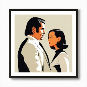 pulp fiction john travolta and uma thurman Art Print