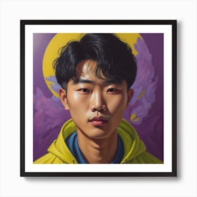 Enchanting Realism, Paint a captivating portrait of young, beautiful korean man 1, that showcases the subject's unique personality and charm. Generated with AI, Art Style_V4 Creative, Negative Promt: no unpopular themes or styles, CFG Scale_6.5, Step Scale_50. Art Print