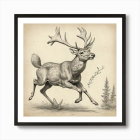 Deer In The Woods 9 Art Print