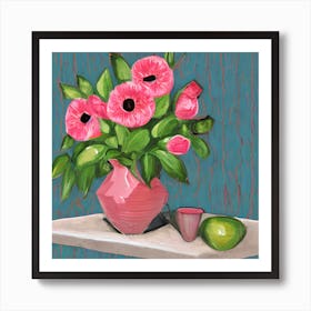 Pink Anemones Art Print