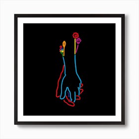 Two Hands Square Art Print