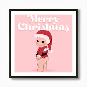 Santa Baby - Cute Kawaii Christmas Art Print