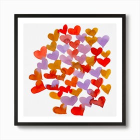 Retro Melting Hearts Art Print