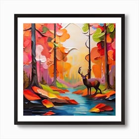 Deer In The Forest 2 Art Print