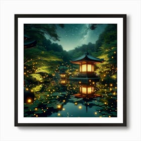 Firefly Lanterns Art Print