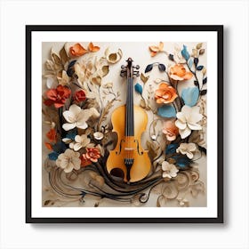 "The Nature's Melody: This captivating design combines the simplicity of nature with the enchantment of music 1 Art Print