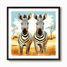 Zebras Cartoon 5 Poster