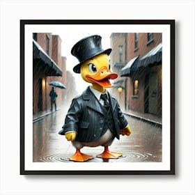 Ducky In Raincoat Art Print