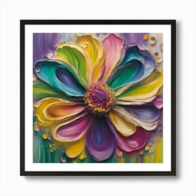 Abstract bright colours flower Art Print