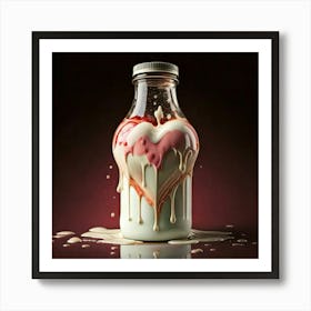 Firefly Heart Shaped Milk Bottle Dripping With Liquid Love 51190 (2) Art Print