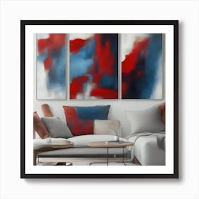 Abstract Red And Blue Painting Art Print