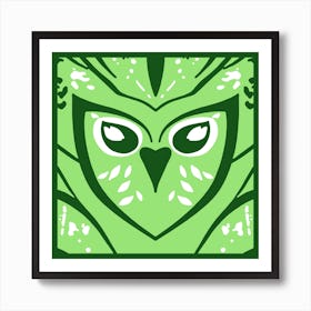 Chic Owl Green  Art Print