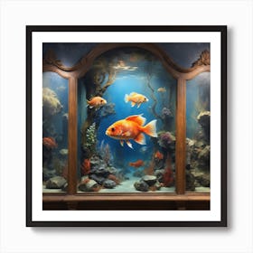 Goldfish In Aquarium Art Print