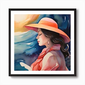 Woman In A Hat Art Print