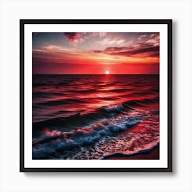 Sunset At The Beach 281 Art Print