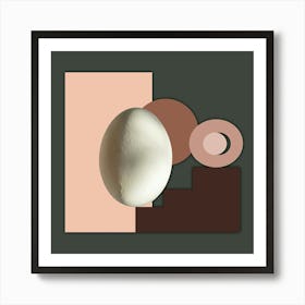 Egg And Cube Art Print