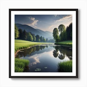 Lake In The Mountains 3 Art Print