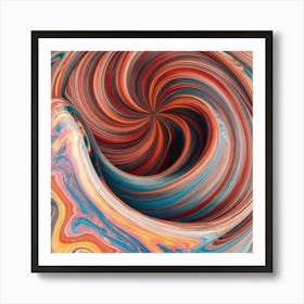 Close-up of colorful wave of tangled paint abstract art 34 Art Print