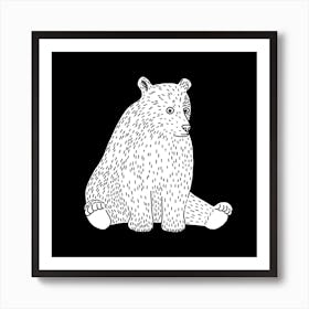 Sitting Bear Square Art Print