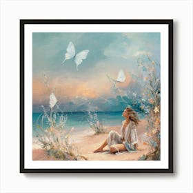Butterfly On The Beach 9 Art Print