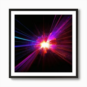 Laser Explosion Glitch Art 6 Art Print