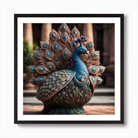 Peacock Clay Outdoor Decor Art Print