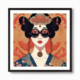 FOUR EYED JAPANESE QUEEN Art Print