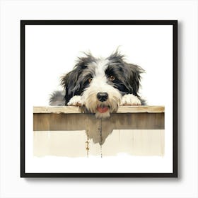 Dog On A Fence 3 Art Print