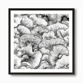 Seamless Pattern Of Mushrooms 4 Art Print