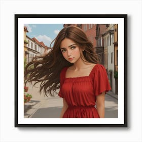 Beautiful latina brunette lady  Art Print