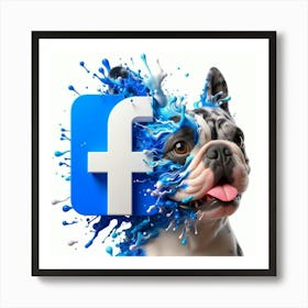 Facebook Logo Splash Art Print