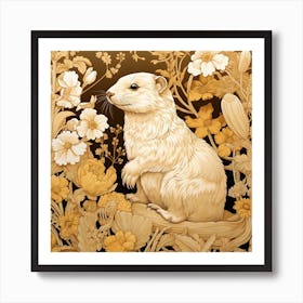 Fall Foliage Beaver Square Poster