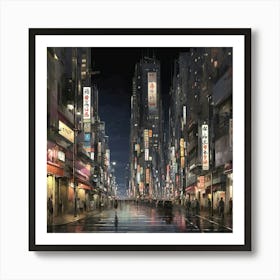 City At Night 1 Art Print