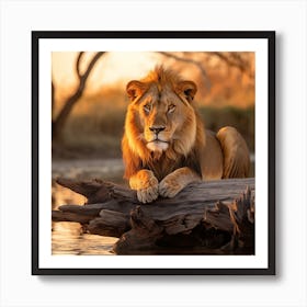 Lion At Sunset Art Print