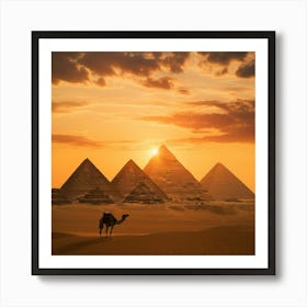 Stockcake Pyramids Desert Sunset 1719975232 Art Print