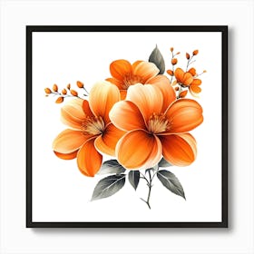 Orange Flowers V.2 Art Print