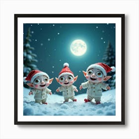 Christmas Elves 5 Art Print