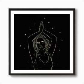 Yoga In The Dark Art Print