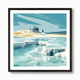 Icebergs In The Water Art Print