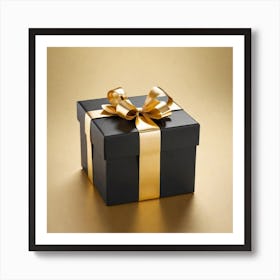 Black And Gold Gift Box 1 Art Print