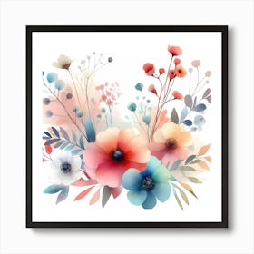 Watercolor Flowers 9 Art Print