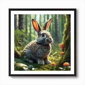 Rabbit In The Forest 95 Art Print