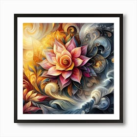 Lotus Flower Painting Art Print