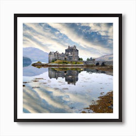 Castle reflections , the Highlands , Scotland 1 16 Art Print