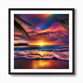 Sunset On The Beach 176 Art Print