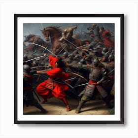 Samurai Battle Art Print