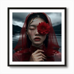 Model Girl In The Water Art Print