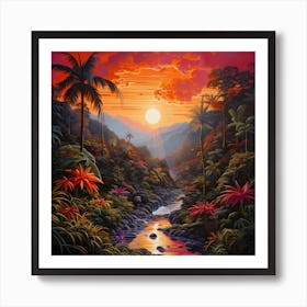 Sunset In The Rainforest 1 Art Print