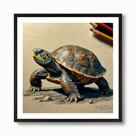 Turtle Drawing 1 Art Print