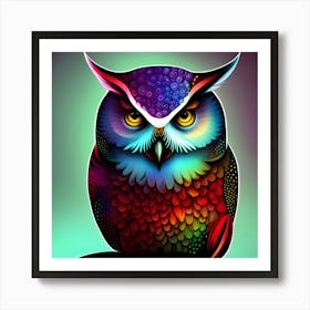 Colorful Owl 12 Art Print